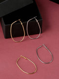 NVR Women Set of 2 Contemporary Hoop Earrings