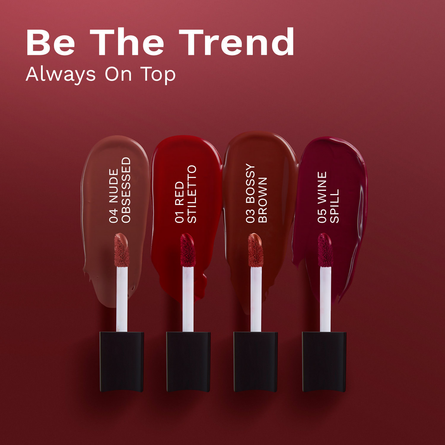 Pilgrim Matte Mini Liquid Lipstick 4 In 1 Pack Smudgeproof, Hydrating & Lightweight - Always On Top