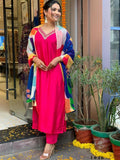 Partywear Designer Tameta Viscos Chanderi Stitched Suit With Dupatta - Tanisha
