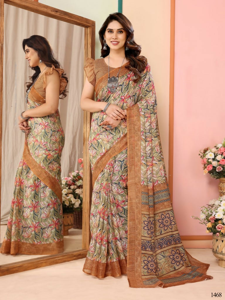 Partywear Designer Coffee Kota Doriya Fancy Saree - Dyuti