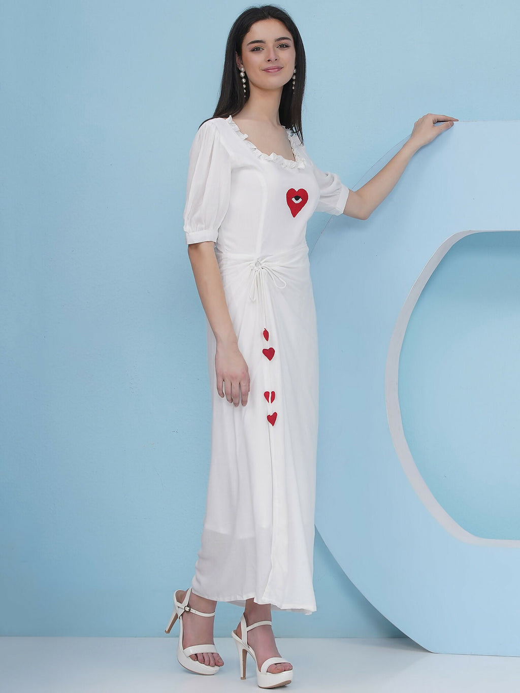Joban Fashion White Drape Dress