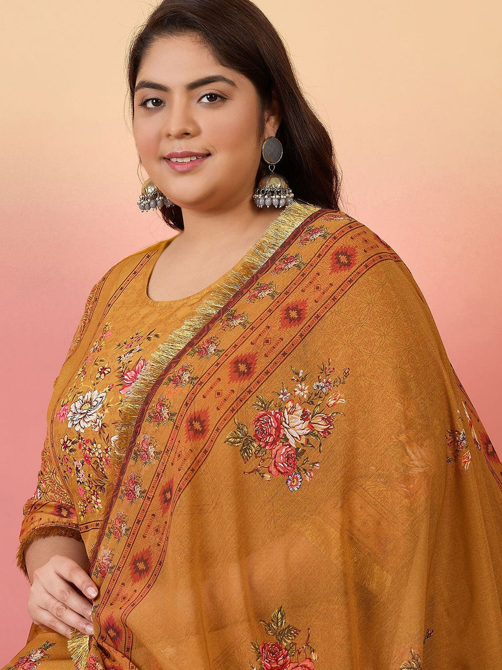 Sztori Women Floral Printed Regular Kurta with Trousers & With Dupatta