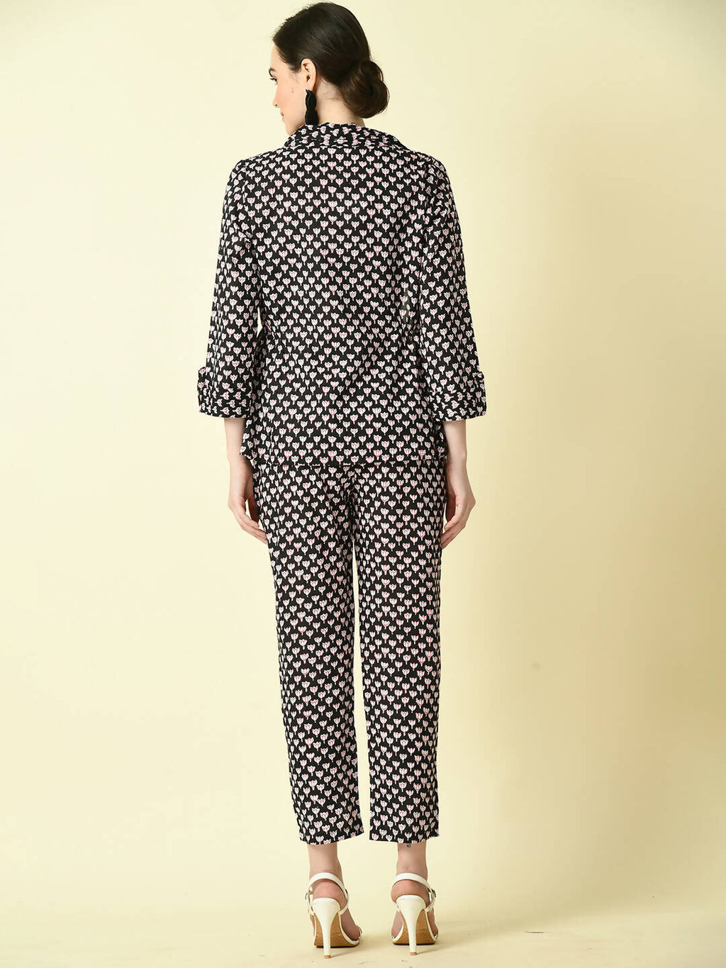 Myshka Women's Black Cotton Printed jacket