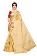 Vamika Golden Satin Designer Saree (GOLD DUST Red)