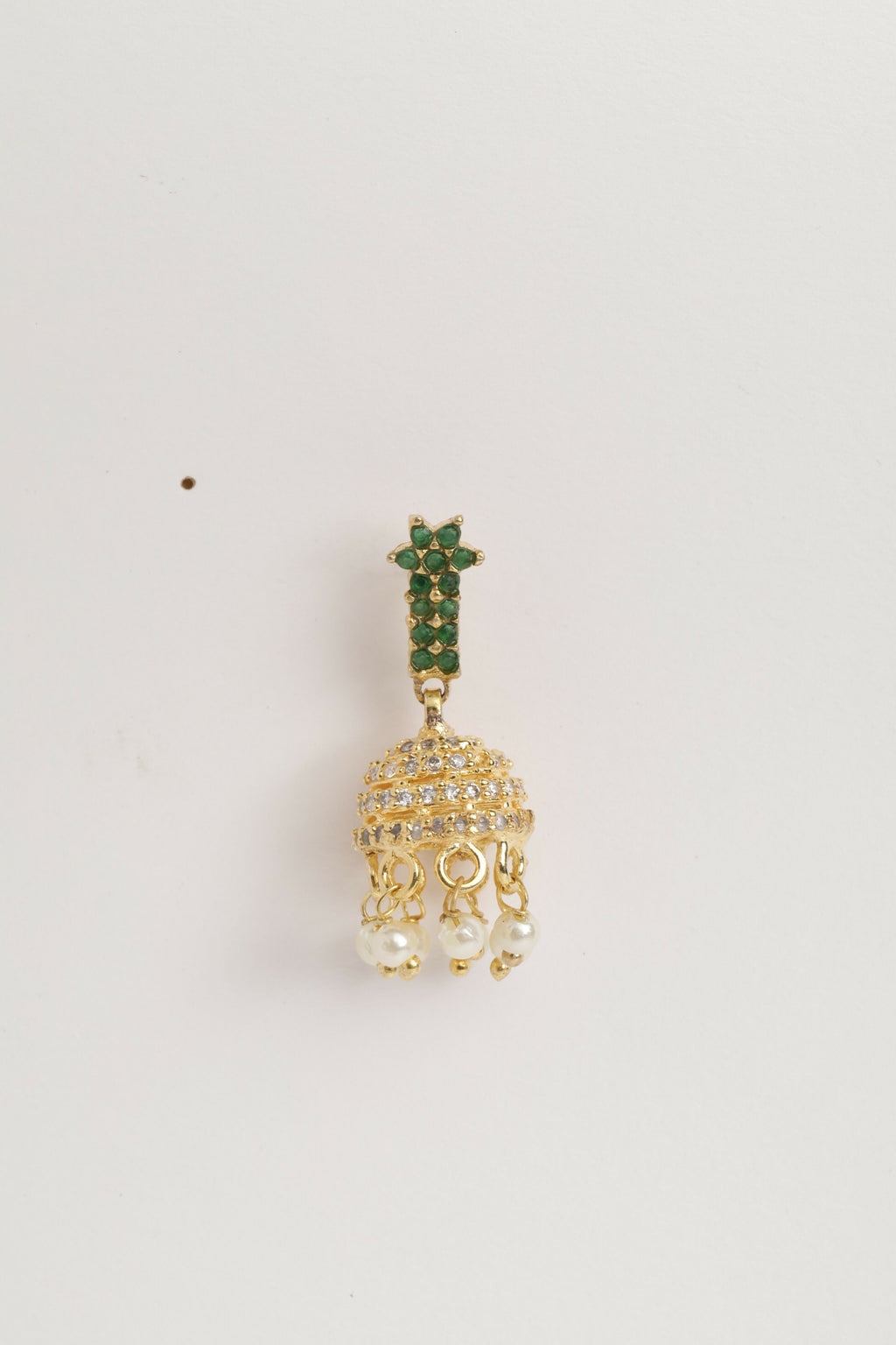 Nuyug 22K Gold Plated Pearl Belle Mini Jhumki Earrings