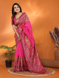 Joban Fashion Rani Pink Meena Weaves Pashmina Sarees