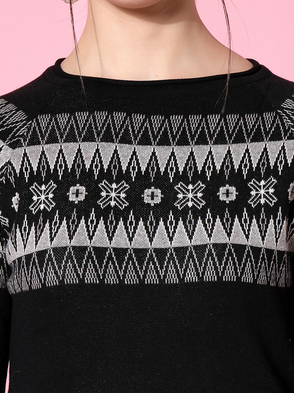 Women Winter Black Cotton Dress - Wool Trees