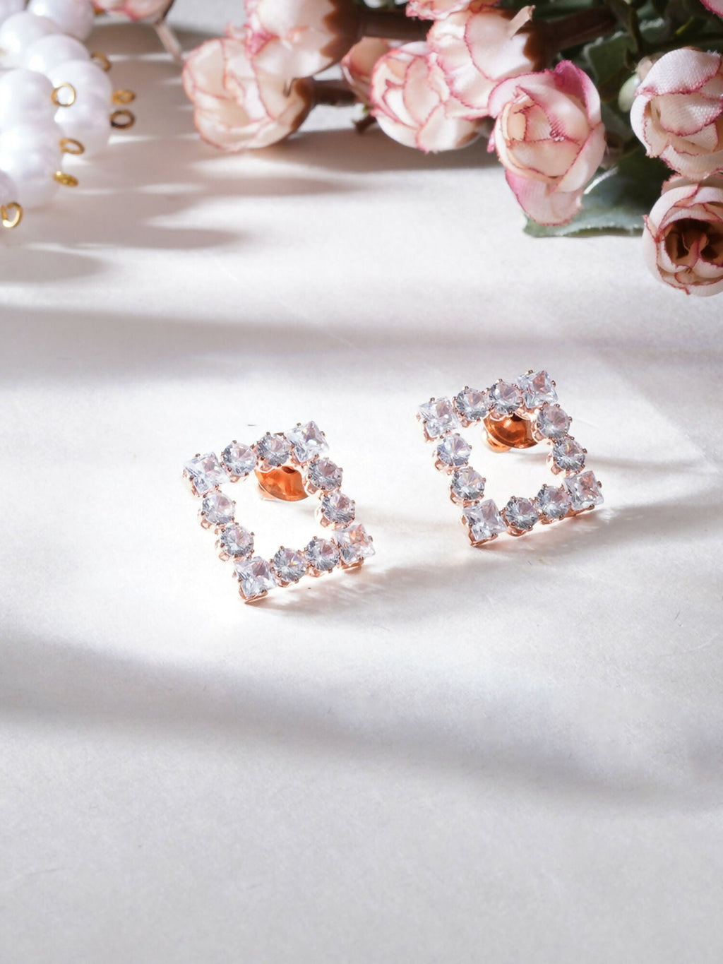 stone stud (Rose gold) - Ruby Raang