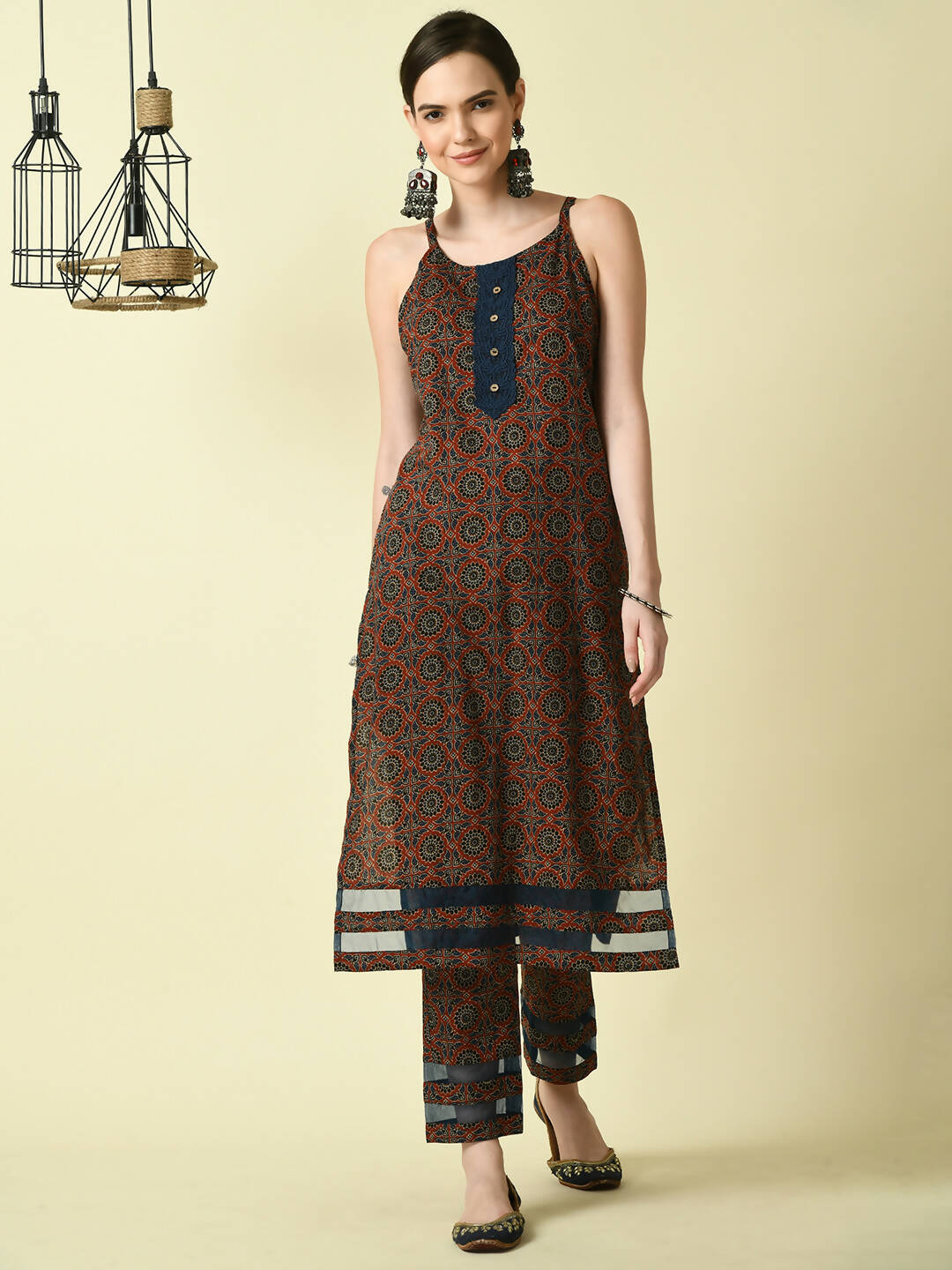 Myshka Women's Multi Straight Printed Kurta