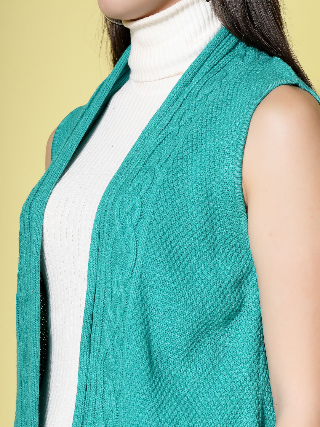 Women Winter Green Acrylic Cardigan - Wool Trees
