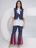 Joban Fashion White Rayon Crepe Hand-Embellished (Mirror Work) Sharara with Shirt and Jacket