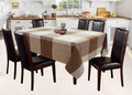 Airwill 100% Cotton Checkered Pattern 4 Seater Square Table Cover - Brown