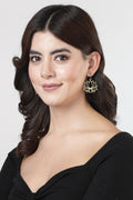 NVR Women Lotus Shaped Gold-Polished Earrings