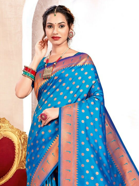 Shree Shyam Fashion Paithani Silk Blue Saree