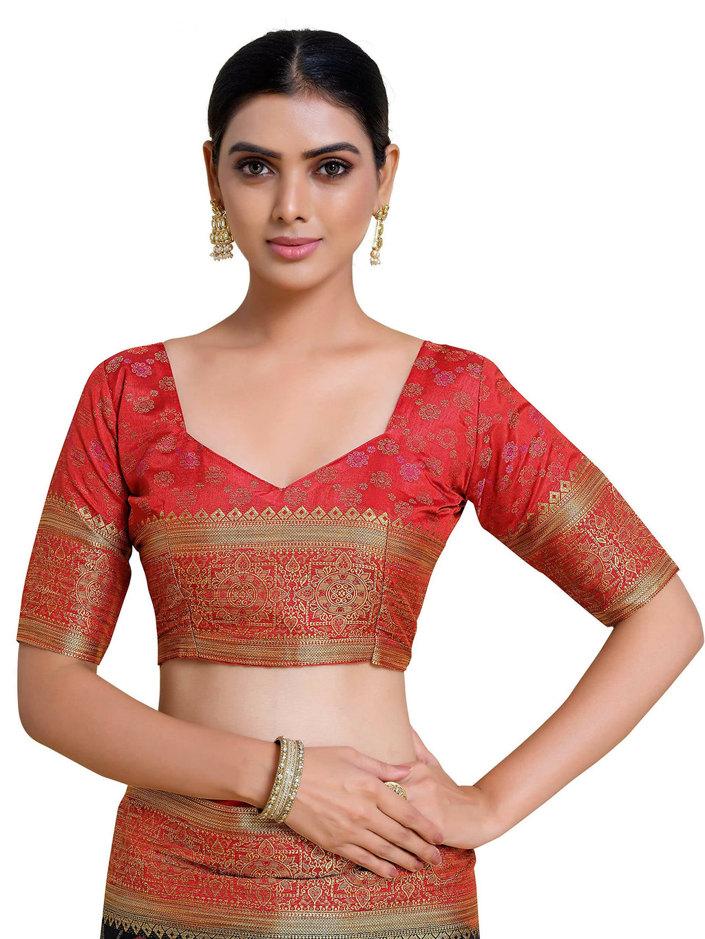 Mimosa Women's Kanjivaram Art Silk Black Saree