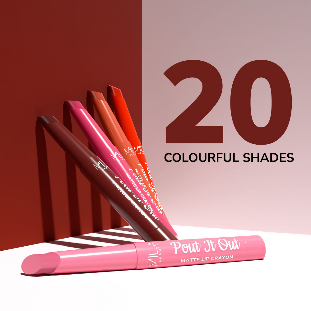 Mila Beaute Pout It Out Long Lasting & Matte Finish Lip Crayon Lipstick - Mulan