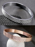 NVR Men's Set of 2 Rhodium-Plated Stainless Steel Kada Bracelet
