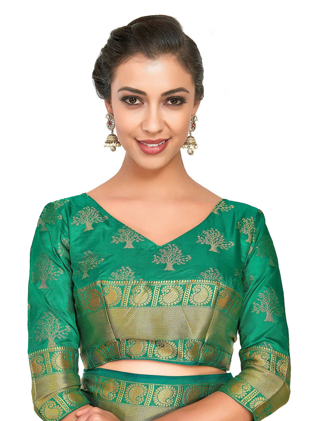 Mimosa Women's Gold Kanchipuram Silk Saree