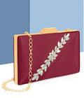 Joban Fashion Luxurious Satin Evening Clutch With Detachable Chain Strap - Pink