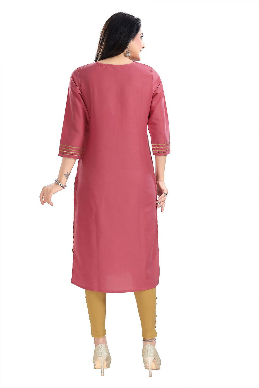 Snehal Creations Gorgeous Art Silk Designer Long Kurti Tunic With Sequines Embroidery