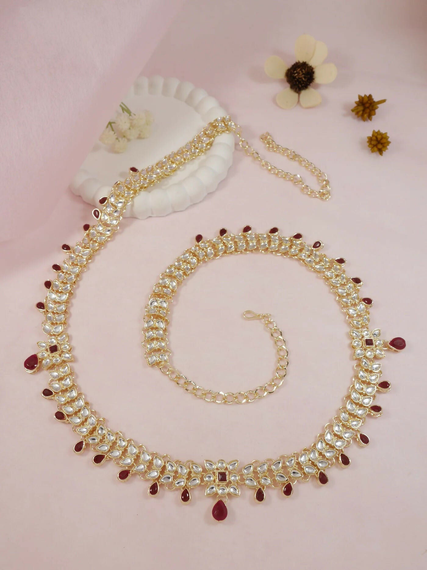 Joban Fashion Red Zinc Alloy Waist Chain For Women