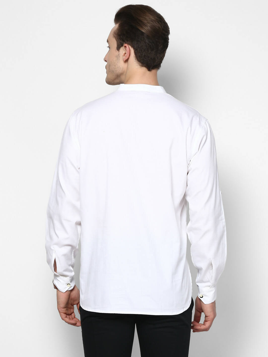 Even Apparels Band Collar White Color Pure Cotton Men's Kurta