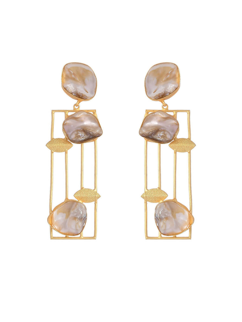 VOJ Women Gold Color stainless steel Earrings