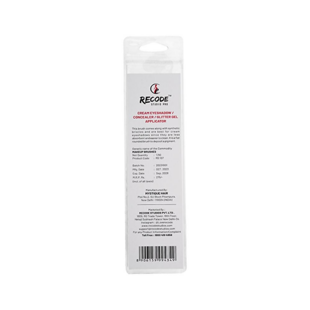 Recode Cream Eyeshadow, Concealer & Glitter Gel Applicator Brush - RS 107