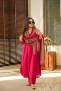 The52 Rani Women's Beautiful South Cotton Fabric Straight Kurta with Pant And Dupatta Set