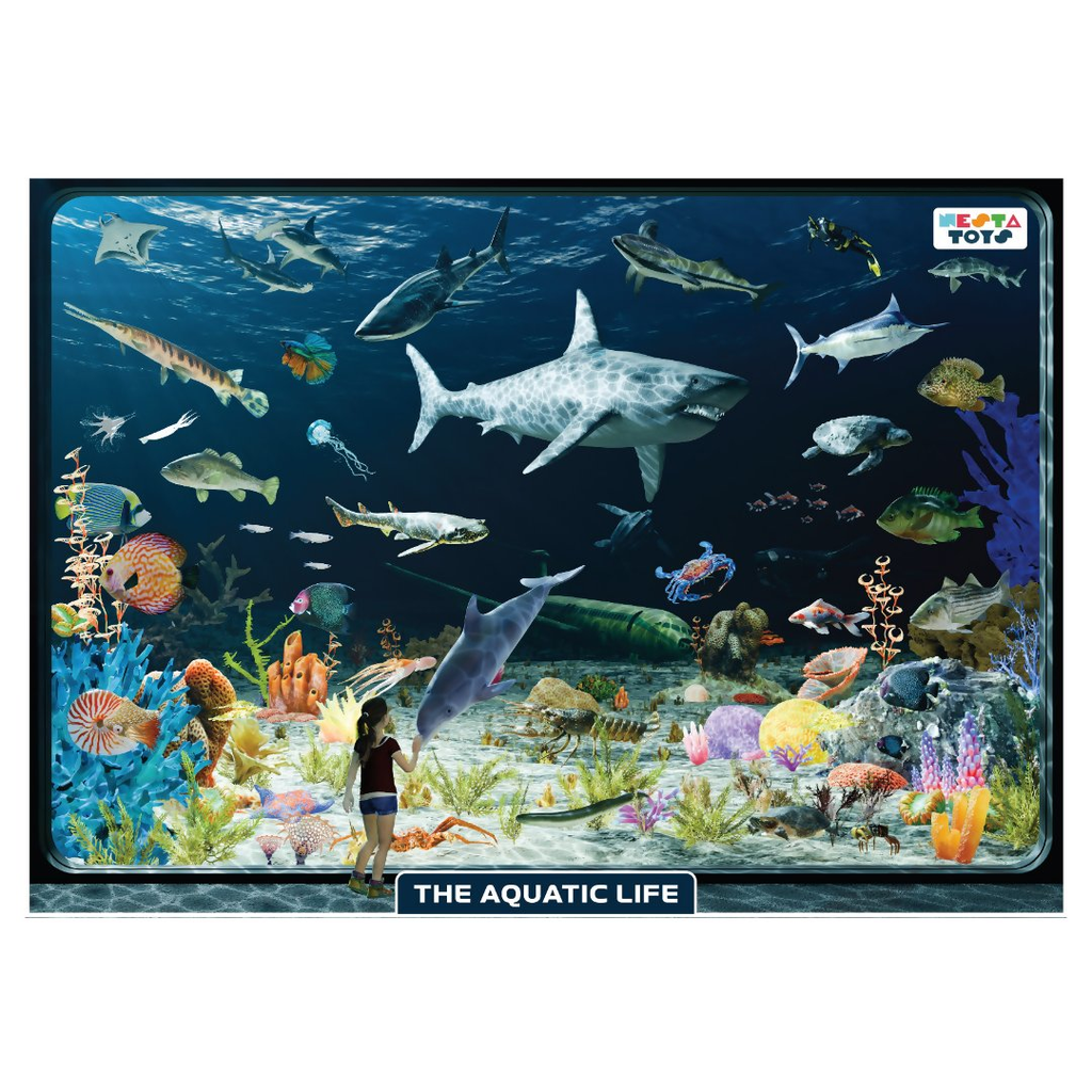 Nesta Toys Aquatic Life Jigsaw Puzzle for Kids, Jumbo Floor Puzzle, Educational Toy (6+ Years)