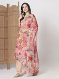 Pink Taby Silk Embroidery Work, Printed Kurta Set - Riya