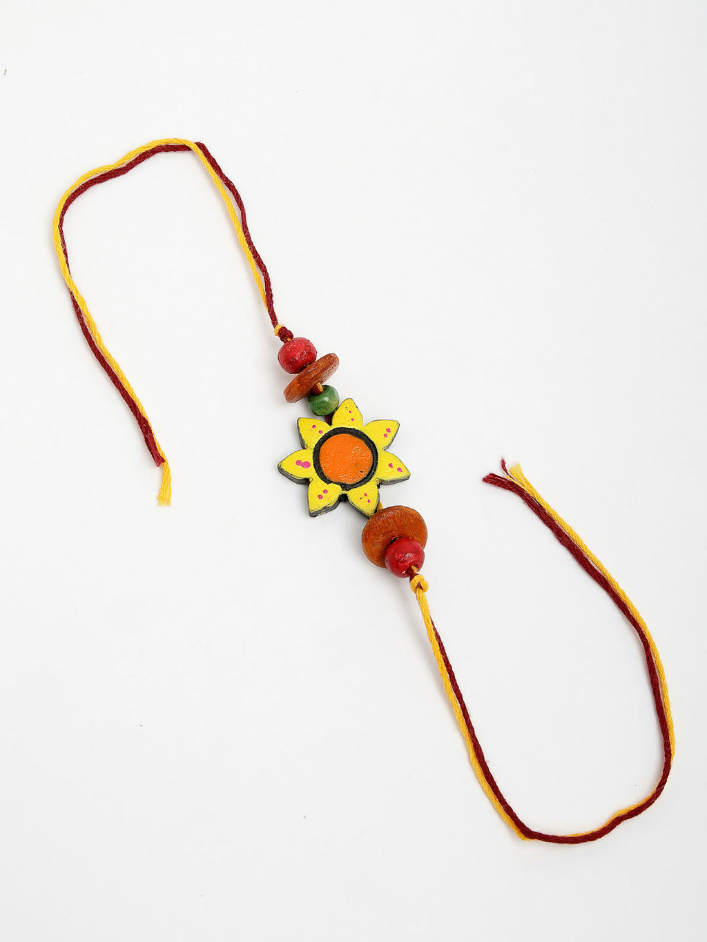 NVR Women & Men Set of 2 Multicolor Sea Shell Handcrafted Bhaiya Bhabhi Rakhi With Roli Chawal