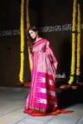 Very Much Indian Handloom Cotton Viscose Ilkal Saree Pink