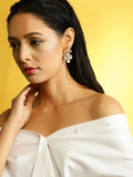 Moissanite & Peach Stone Earrings- Ruby Raang