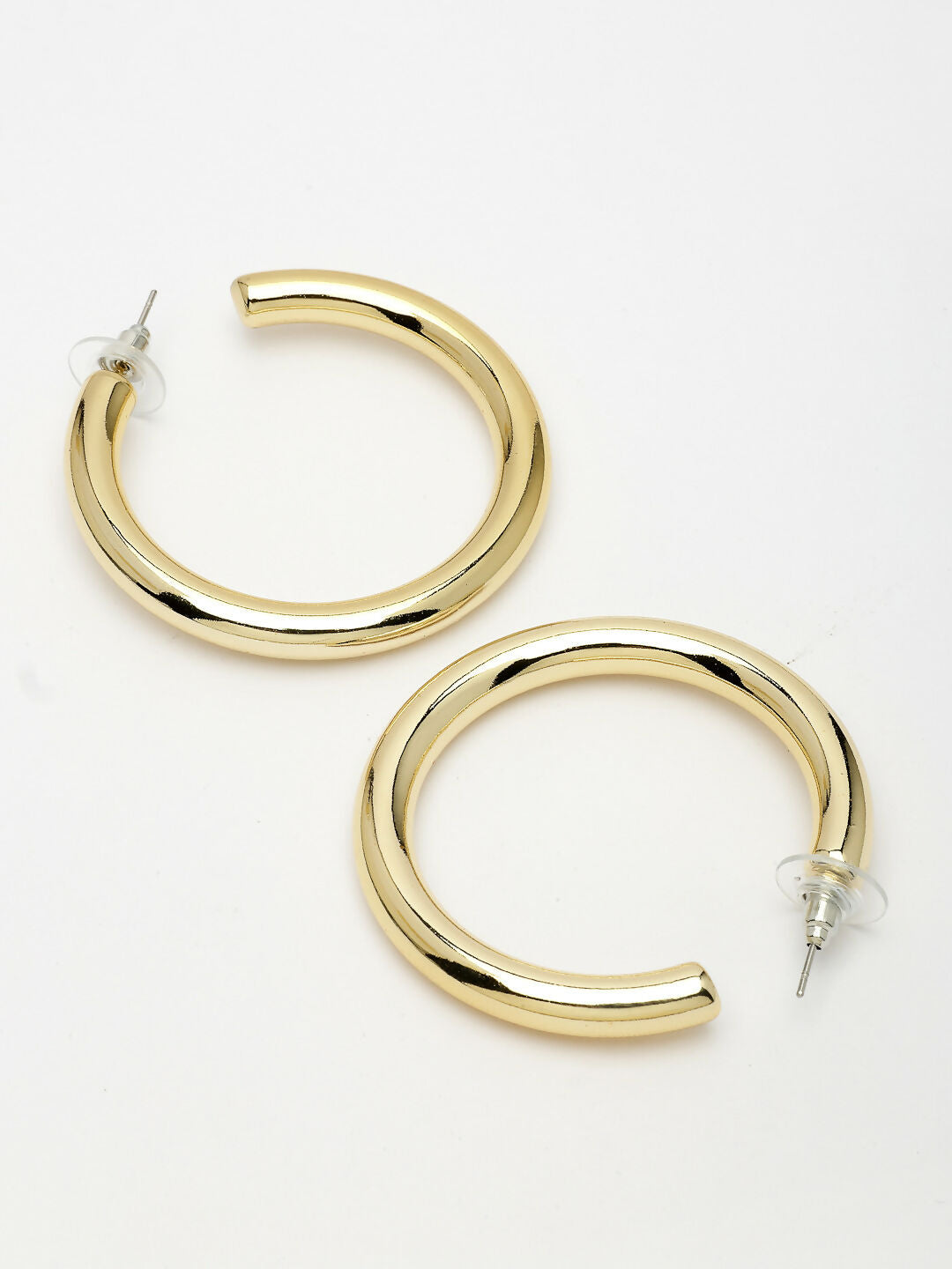 NVR Women's Gold-Polished Half Hoop Earrings