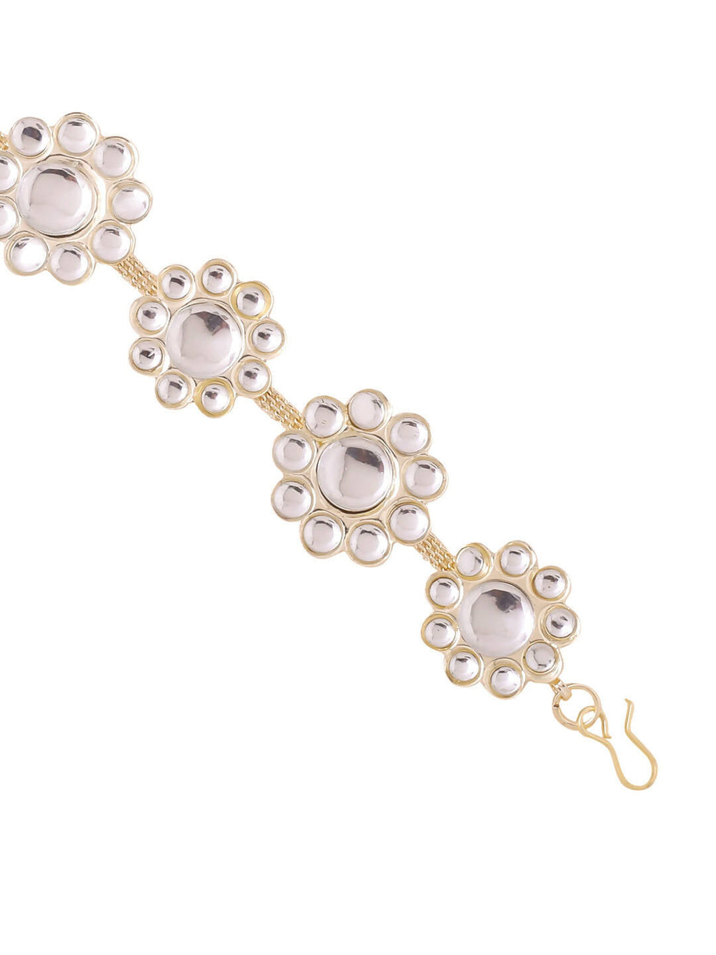 NVR Women's Gold-Polished Traditional Trending Matha Patti