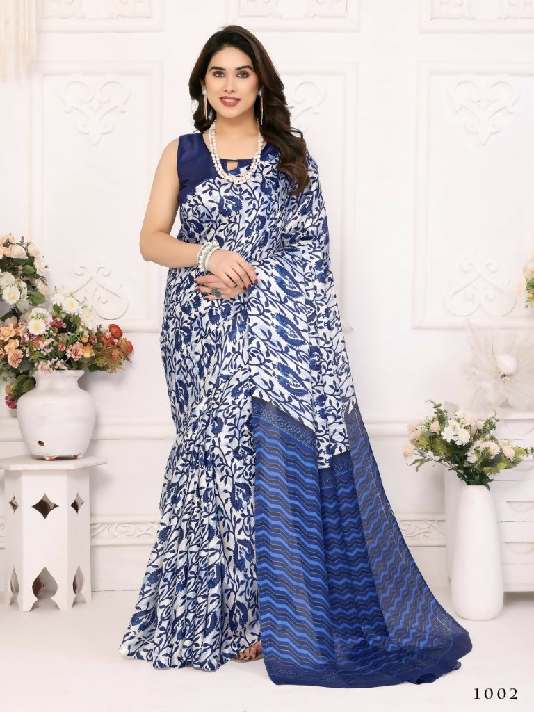 Designer Partywear Blue Khadi Fancy Saree - Kanak