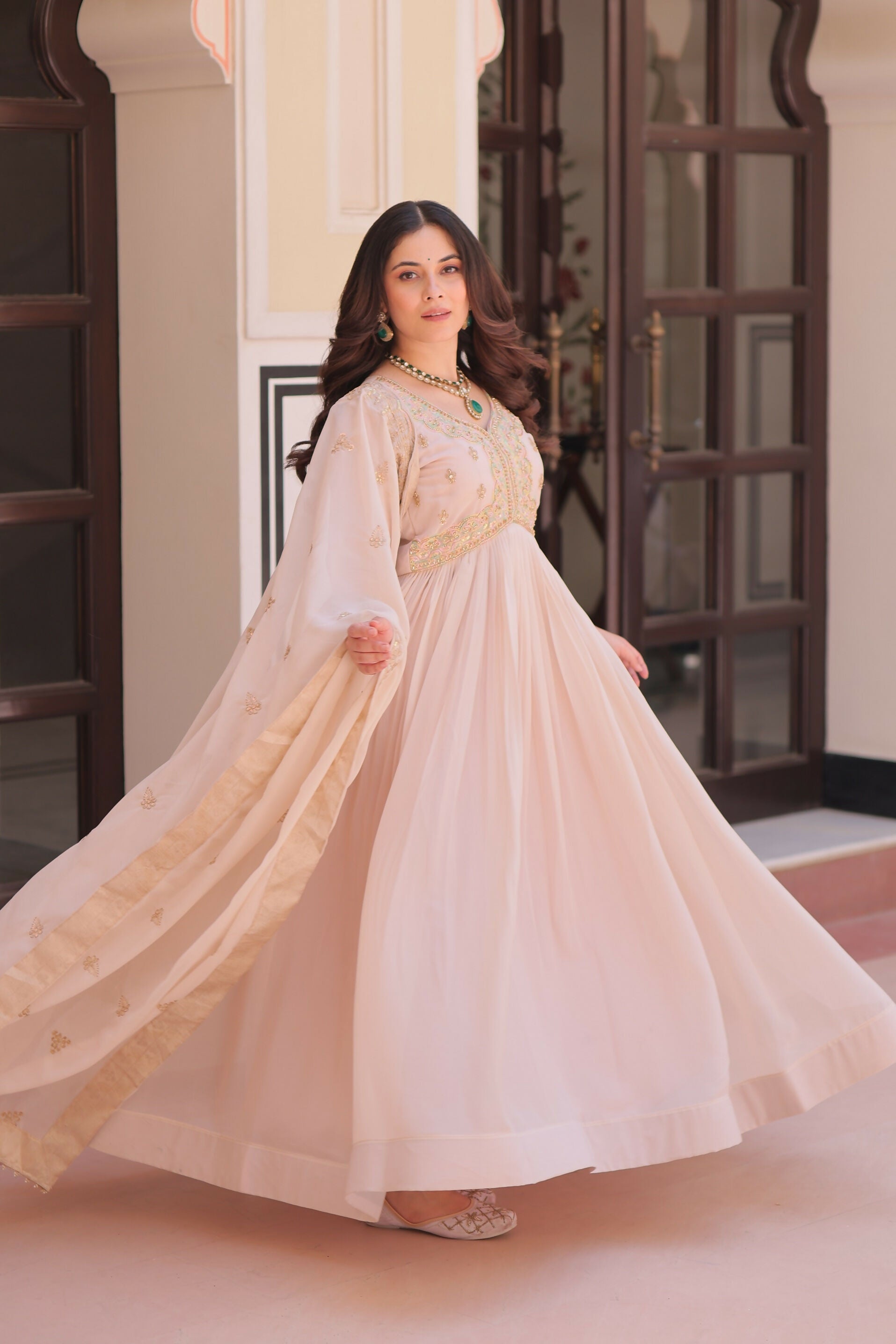 Joban Fashion Chiku Georgette Sequence Embroidery Work Kurta Set