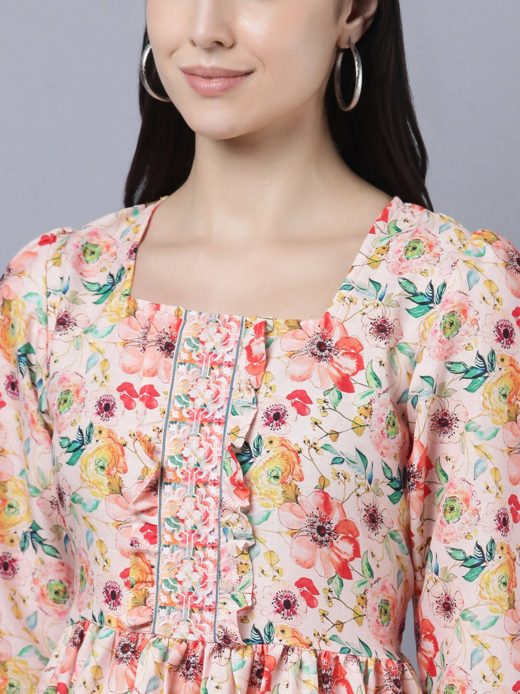 Myshka Women Multicoloured Printed Fit and Flare Ethnic Dress