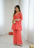 Teeya Creation Fenta Heavy Chinnon Silk Embroidery Work Plazo pair