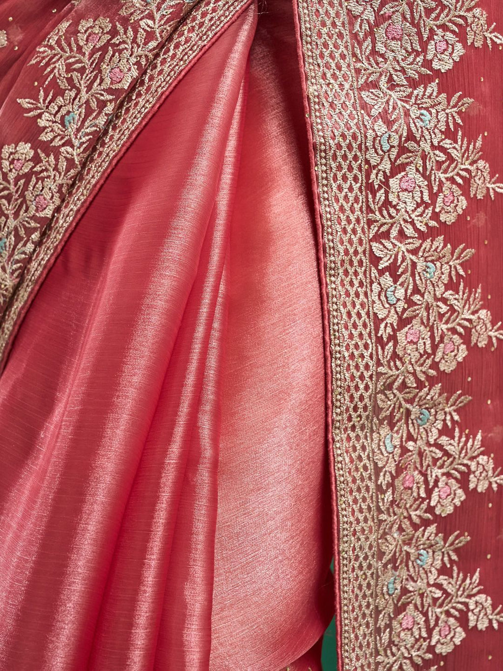 kasee Floral Embroidered Silk Blend Saree