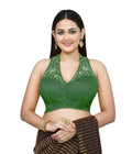 Joban Fashion Women's Green Embroidered Stitched Blouse