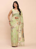 Shree Shyam Fashion Linen Cotton Light Green Saree