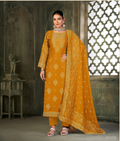 Mustard Viscose Pasmina Mina Work Kurta & Bottom with Dupatta - Paridhi