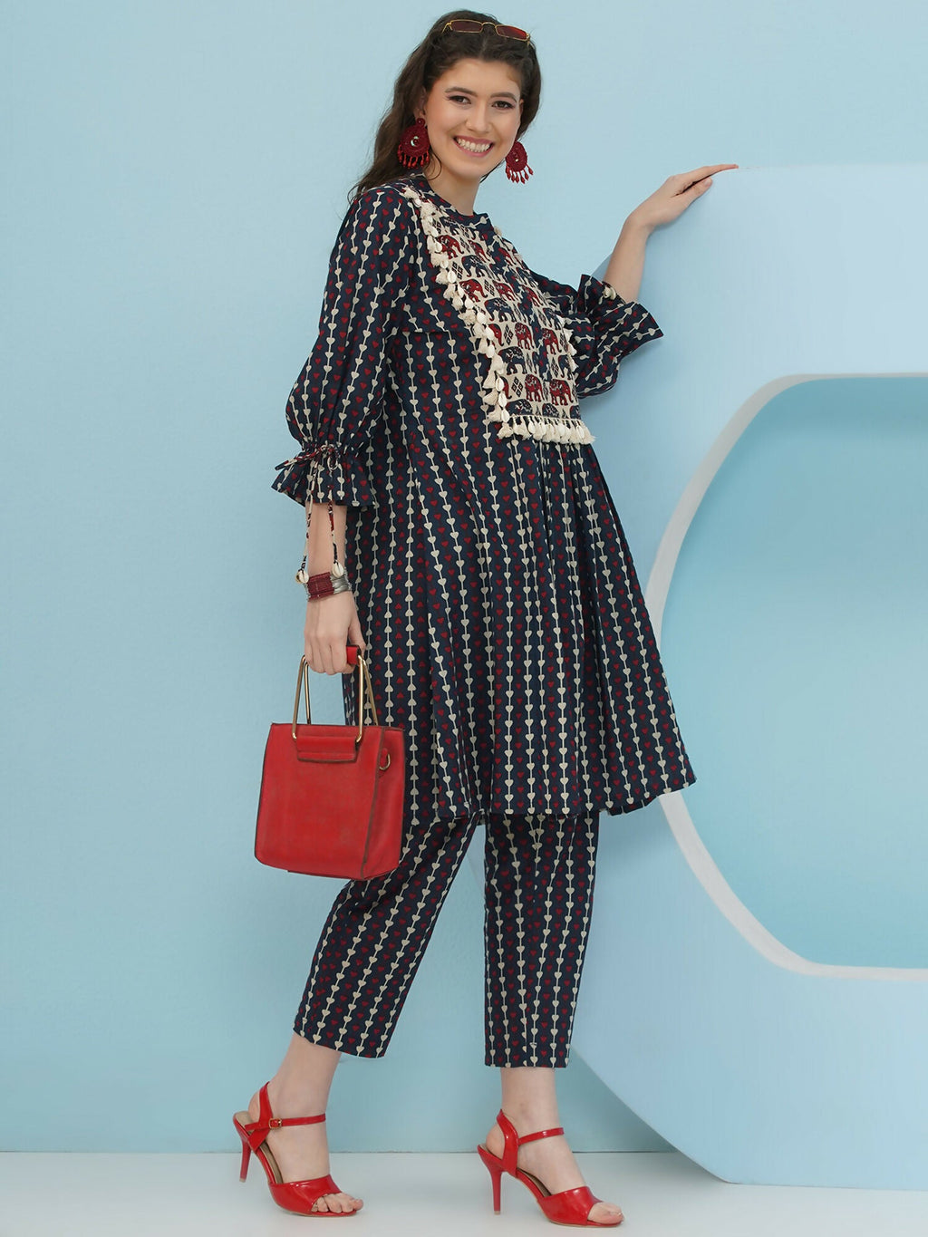 Joban Fashion Blue Printed Co Ord Set