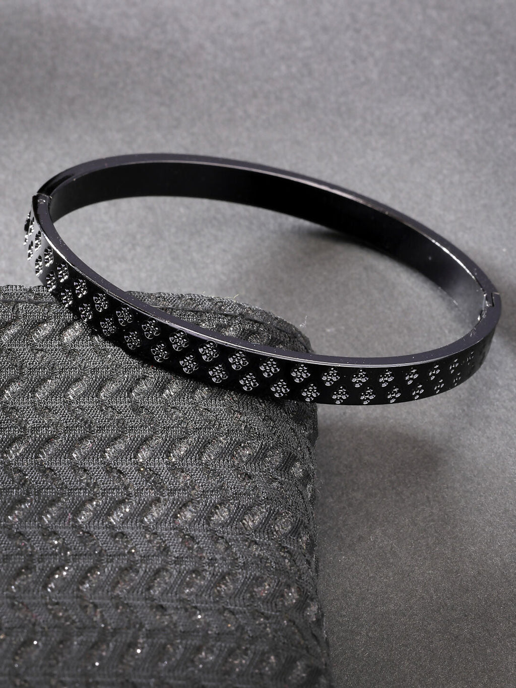 NVR Men's Set of 2 Gold & Black Rhodium-Plated Stainless Steel Kada Bracelet