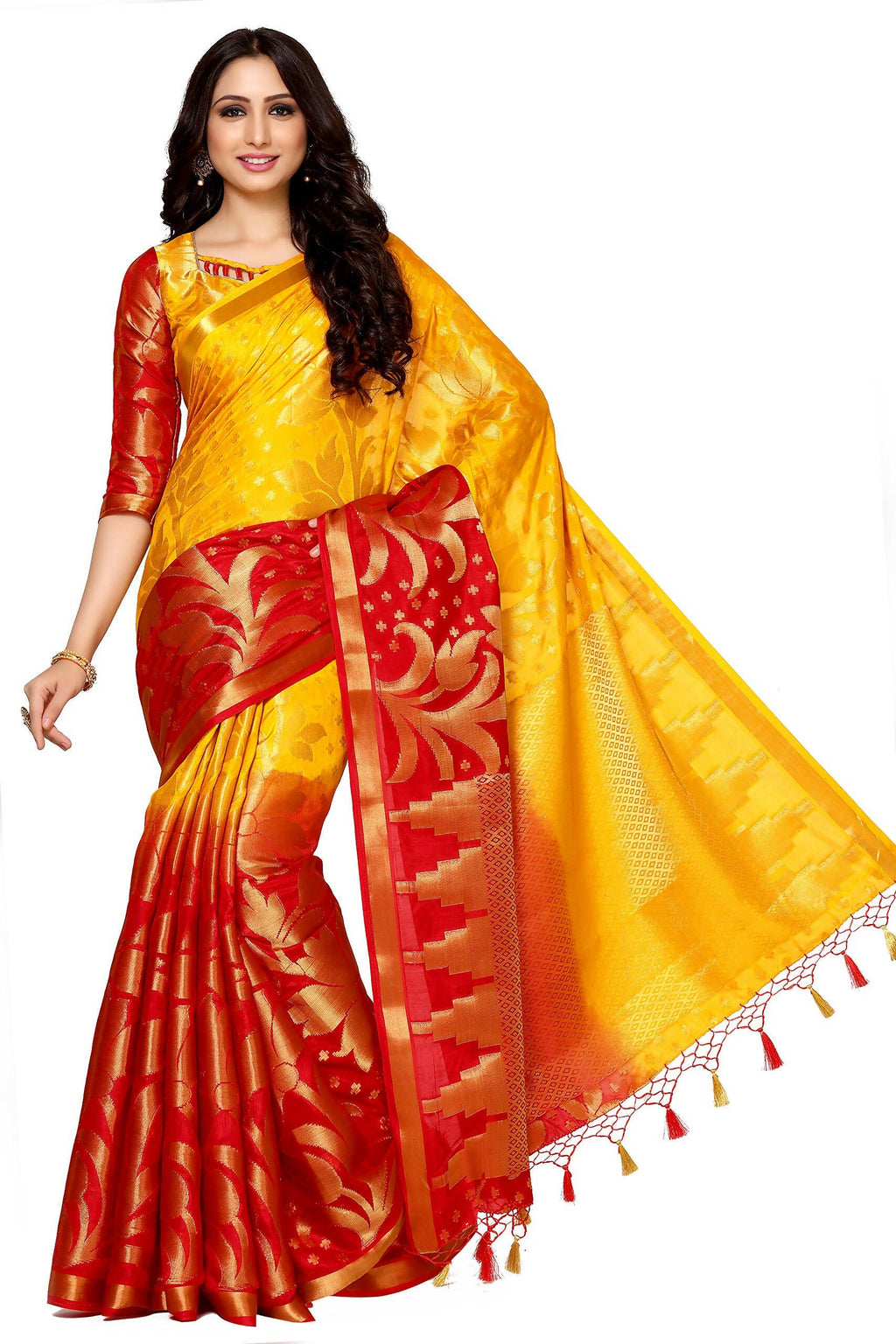 Mimosa Women's Multi Color Art Silk Kanjivaram Saree