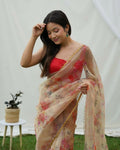 Vamsee Shanaya Brown Organza Saree