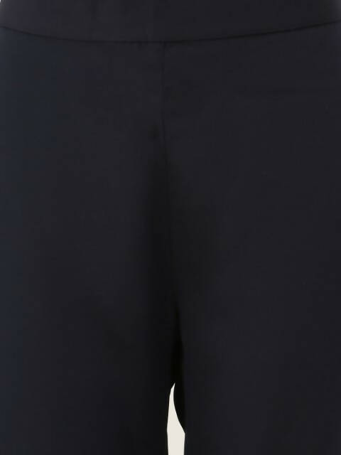 FIORRA Women's Navy Blue Poly Crepe Straight Kurta Pant With Dupatta