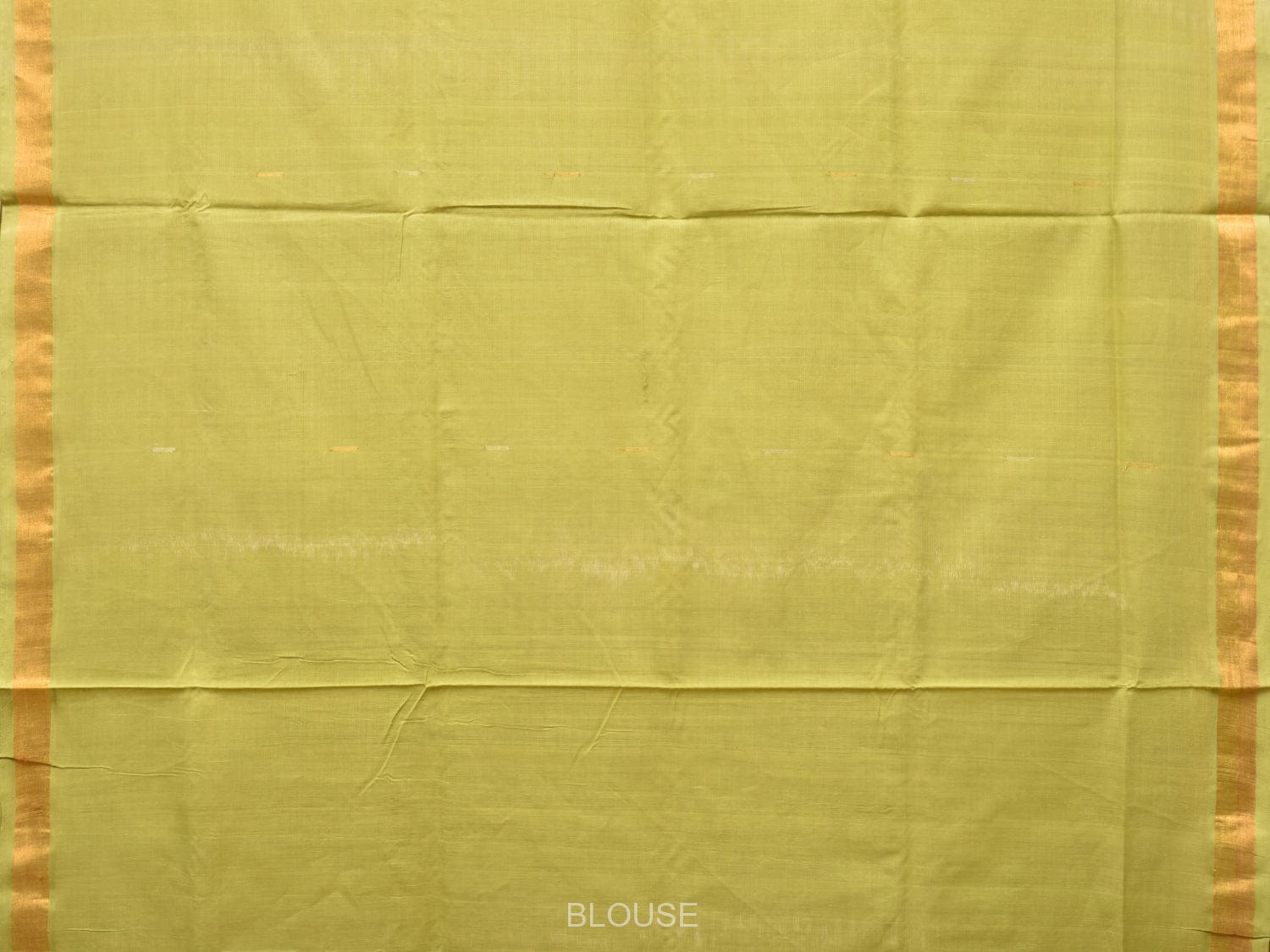 Light Green Khadi Cotton Handloom Saree with Buta and Strip Pallu Design - Global Threads